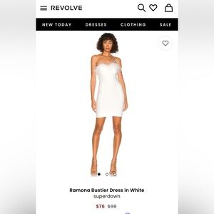Superdown Strapless White Bodycon Dress